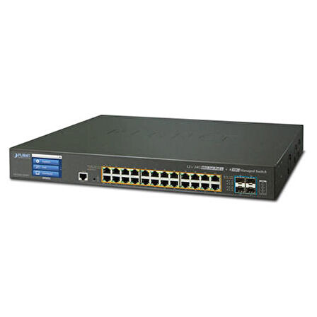 Planet PL-GS-5220-24P4XVR 24 Port Gigabit PoE 4 Port SFP+ 400W PoE+ L2+ Yönetilebilir Switch