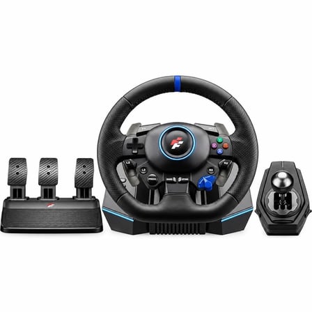 FlashFire F127 Monaco Yarış Direksiyonu Seti, P4, P5 ve PC Uyumlu, Hall Sensörlü, 270°/900° Dönüş, 3 Pedal, 6+R Vites, RGB