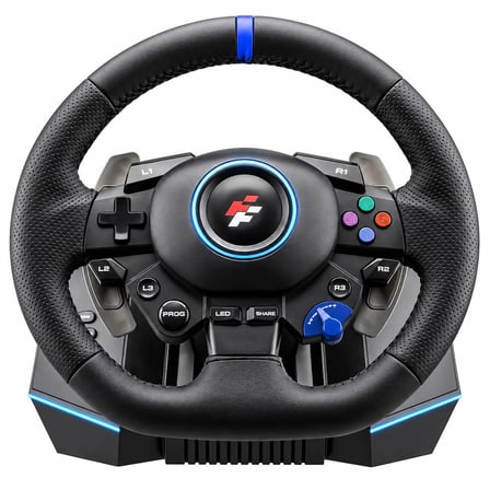 FlashFire F127 Monaco Yarış Direksiyonu Seti, P4, P5 ve PC Uyumlu, Hall Sensörlü, 270°/900° Dönüş, 3 Pedal, 6+R Vites, RGB