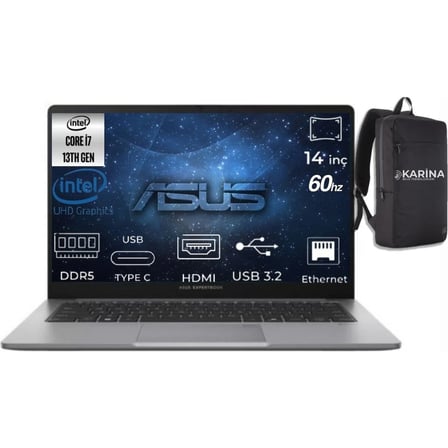 Asus Expertbook P1 I7-13620H P1403CVA-I716512G1D-K08 48GB 1tb UHD Graphics Freedos 14" Full Hd Notebook & Karina Çanta