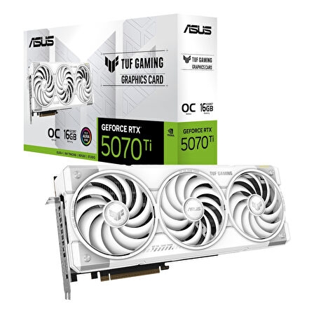 ASUS TUF Gaming GeForce RTX 5070 Ti 16GB OC White Edition TUF-RTX5070TI-O16G-WHITE GDDR7 256 Bit Gaming (Oyuncu) Ekran Kartı