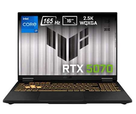 ASUS TUF Gaming F16 FX608JPR-QT002-Gaming Intel Core i7-14650HX 16GB DDR5 1TB SSD RTX5070 8GB 16 inç 2.5K WQXGA 165Hz IPS FreeDos Gaming Laptop