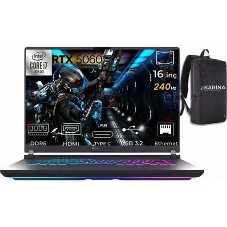Asus Rog Strix G16 I7-14650HX G615JMR-S5048-K69 64GB 4tb RTX5060 8gb W11PRO 16" 240Hz Wqxga Gaming Laptop