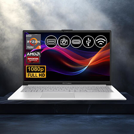 Asus Vivobook Go 15 Ryzen5-7520U 8GB 2TB Nvme SSD E1504FA-BQ1741 Atl3 15.6" FreeDos Taşınabilir Bilgisayar