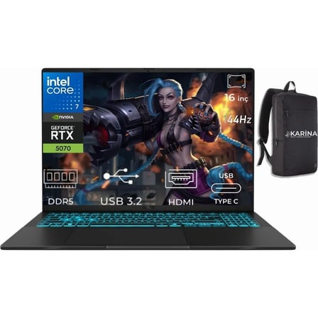 Asus V16 Intel Core 7 240H V3607VP-RP055-K27 16GB 512GB RTX5070-8GB W11PRO 16'' Wuxga 144Hz Freedos Taşınabilir Bilgisayar