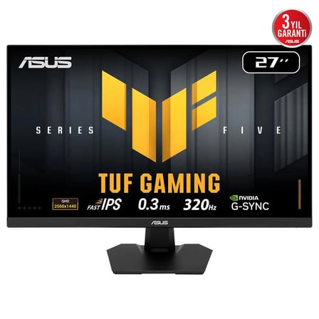 ASUS TUF Gaming VG27AQM5F 27 inç 320Hz 0.3ms 2K QHD Adaptive Sync Fast IPS Gaming Monitör