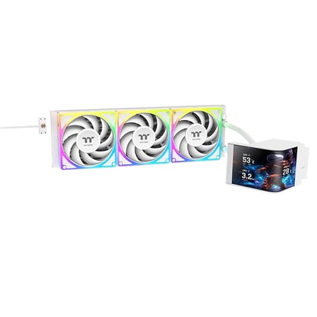 Thermaltake MAGCurve 360 Ultra 6,67 inc  AMOLED Ekranli 3x120mm ARGB Beyaz Sivi Sogutma Kiti