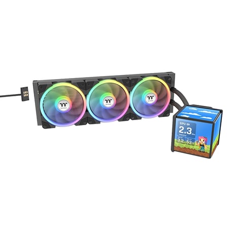 Thermaltake MINECUBE 360 Ultra 3,95 inc  TFT LCD 3x120mm ARGB Sivi Sogutma Kiti