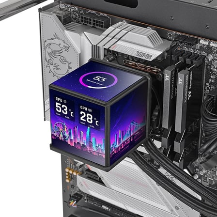Thermaltake MINECUBE 360 Ultra 3,95 inc  TFT LCD 3x120mm ARGB Sivi Sogutma Kiti