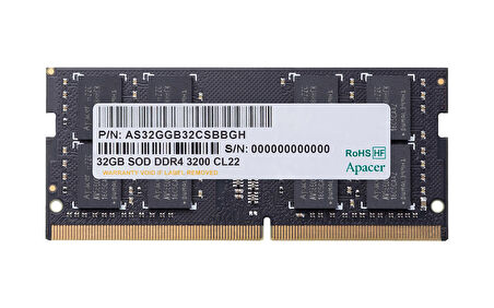 Apacer 32GB (1x32) 3200MHz CL22 DDR4 Notebook SODIMM RAM (ES.32G21.PSI)