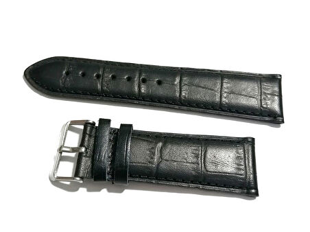 Fado Kordon Seiko& Hertürlü  Saat Uyumlu Croco Baskılı Siyah Renk Deri  22 mm (156)