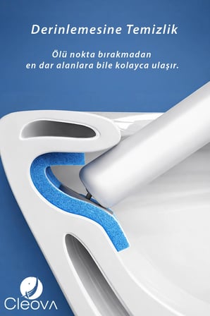 Cleova Kartuşlu Tuvalet Fırçalı Çöp Kovası Seti