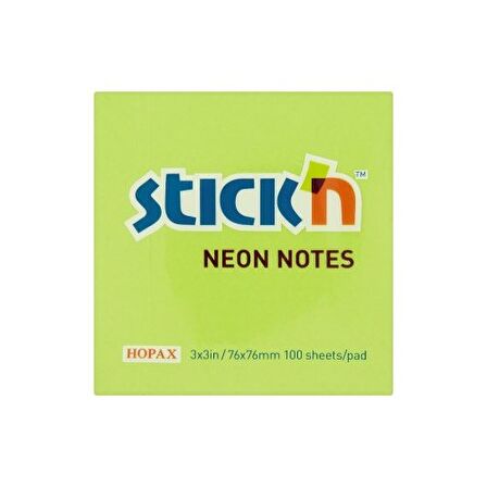 Gıpta Stickn Neon Yeşil 76X76 100 Yaprak Not Kağıdı