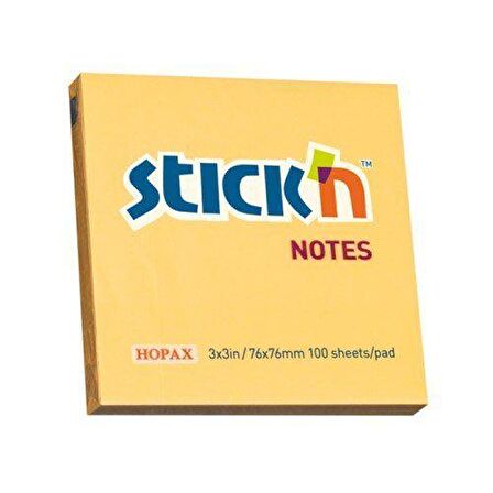 Gıpta Yapışkanlı not kağıdı Stickn Pastel sarı 100 Yaprak