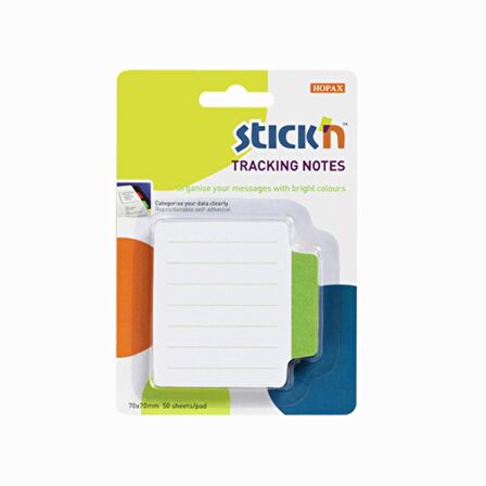 Stickn Tracking Notes Yapışkanlı Çizgili Not Kağıtları Yeşil 21486