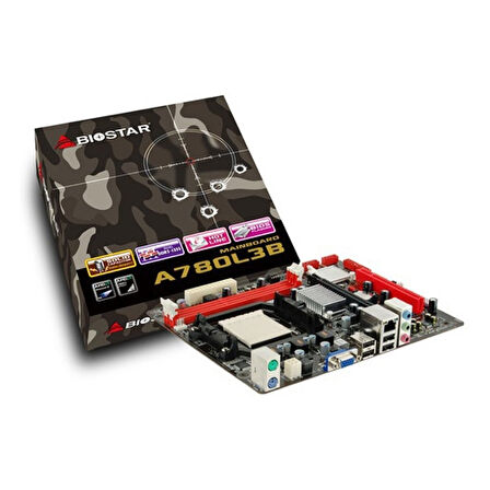 Biostar A780L3B DDR3 (1600MHz)OC VGA PCIe 2.0 AM3 mATX Anakart