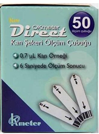 DİRECT OKMETER ŞEKER ÖLÇÜM CİHAZI + 50 Adet Strip