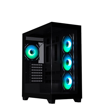BitFenix CUBE Premium 600W 80+ Tempered Glass FRGB USB 3.0 Mesh ATX Mid Tower Siyah Kasa