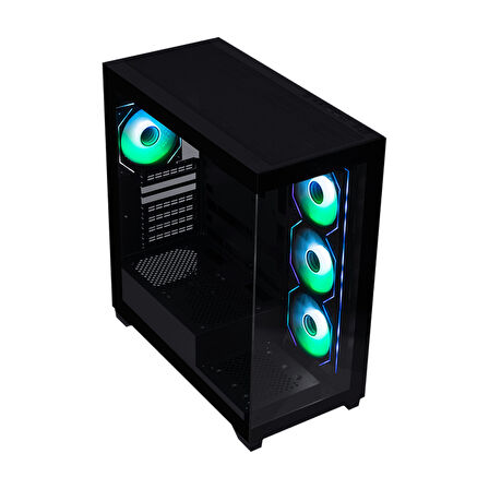 BitFenix CUBE Premium 600W 80+ Tempered Glass FRGB USB 3.0 Mesh ATX Mid Tower Siyah Kasa
