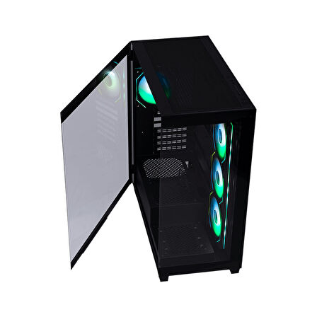 BitFenix CUBE Premium 600W 80+ Tempered Glass FRGB USB 3.0 Mesh ATX Mid Tower Siyah Kasa