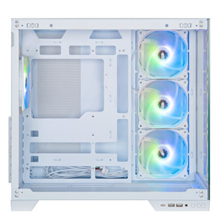 Bitfenix MH100 750W 80+ Bronze PSU 4x120mm ARGB Fan ATX Temperli Cam Beyaz Gaming (Oyuncu) Kasa