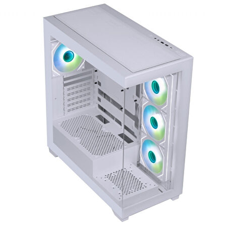 Bitfenix Ceto Premium White 750W 80+ Bronze PSU 4x120mm FRGB Fan ATX Temperli Cam Beyaz Gaming (Oyuncu) Kasa