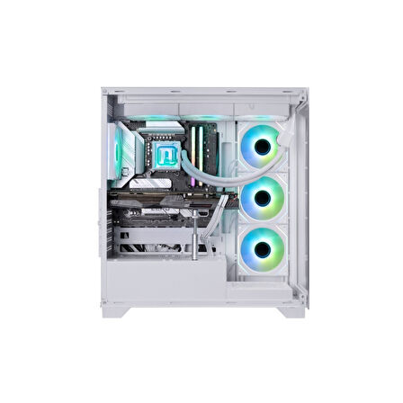 Bitfenix Ceto Premium White 750W 80+ Bronze PSU 4x120mm FRGB Fan ATX Temperli Cam Beyaz Gaming (Oyuncu) Kasa
