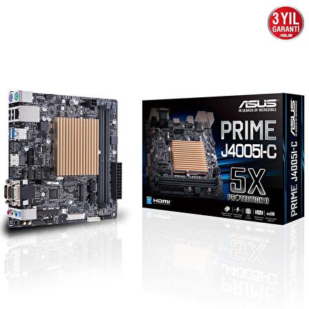 Asus Prime J4005I-C Intel Dahili Celeron İşlemci 8GB DDR4 2400MHz D-Sub-Hdmi Thin Mini ITX Anakart