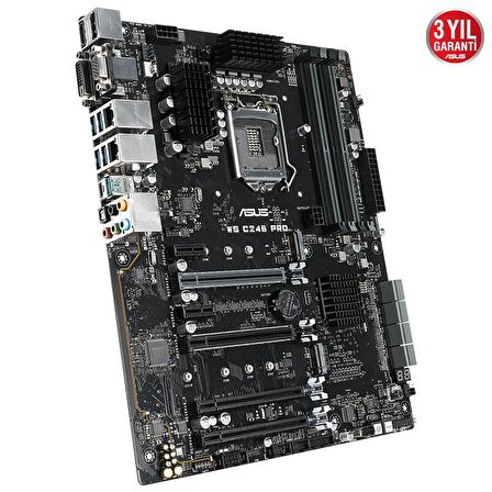 ASUS WS C246 PRO Intel C246 LGA1151 DDR4 2666 DP HDMI DVI VGA M2 USB3.1 2 adet LAN ATX