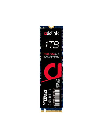 Addlink S70 Lite 1tb 3200/2600 Mb/s M.2 Pcıe GEN3X4 Nvme SSD AD1TBS70LTM2P