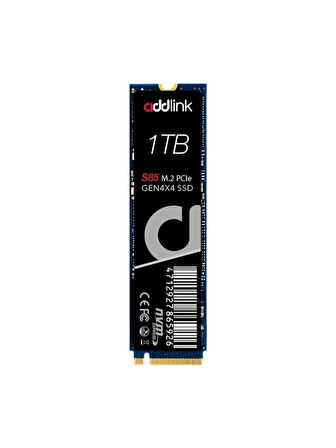 Addlink S85 1tb 6000/5400 Mb/s M.2 2280 Pcıe 4.0 Nvme 1.4 3D Nand Flash SSD AD1TBS85M2P