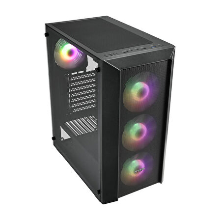 FSP CMT 218 650W 80+ 4x120mm Fixed RGB Fan Temperli Cam USB 3.0 Mesh ATX Mid-Tower Gaming (Oyuncu) Kasa