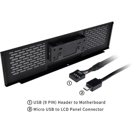 Thermaltake Tower 500 AC-062-OO1NAN-A1 kasa için RGB 3,9 LCD Panel Kiti Siyah