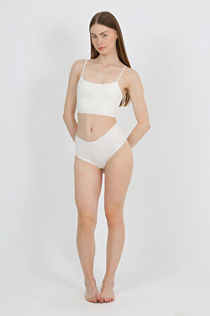 Yüksek Bel Basic Lazer Kesim Bikini Külot 3'lü Paket