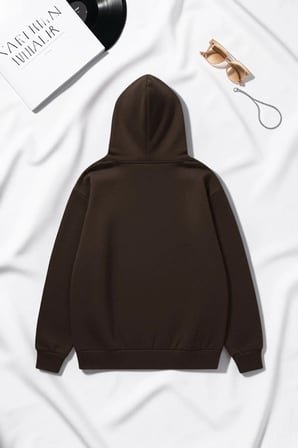 Unisex Brooklyn New York Baskılı Oversize Hoodie Kapüşonlu Sweatshirt