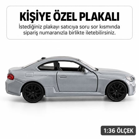 Bmw M2 Metal Araba - Kişiye Özel Plakalı - Nardo Gri