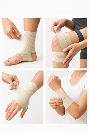 Esnek Elastik Bandaj Medikal Elastik Sargı Bezi, Sporcu Bandajı, Kompresyon Destek Sargısı 10cm x 2m