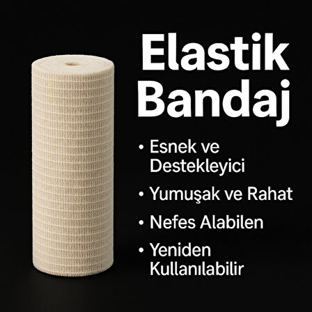 Esnek Elastik Bandaj Medikal Elastik Sargı Bezi, Sporcu Bandajı, Kompresyon Destek Sargısı 10cm x 5m