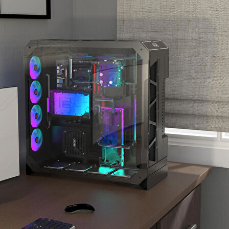 Raijintek PAEAN ULTRA Tempered Glass, 420mm Sıvı Soğutma Desteği, USB Type-C E-ATX Bilgisayar Kasası (0R20B00252)