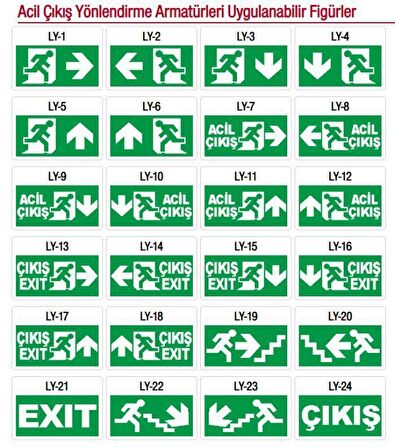  Arsel Sfs Sıva Altı SFS24-3-L-SA Acil Çıkış Yönlendirme Armatürü Sürekli ve Kesintide 180 Dak. Yanan 11xF LED 
