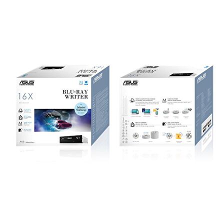 ASUS BW-16D1HT - ÖMÜR BOYU VERİ YEDEKLEMESİ İÇİN M-DISC DESTEĞİYLE ULTRA HIZLI 16X DAHİLİ BLU-RAY YAZICI