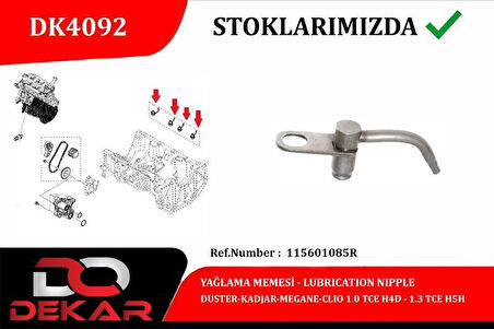 YAĞLAMA MEMESİ RENAULT DUSTER-KADJAR-MEGANE-CLIO 1.0 TCE H4D-1.3 TCE H5H