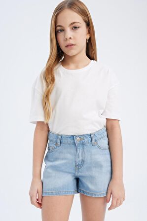 DeFacto Kız Çocuk Jean Şort B5037A825SMNM39