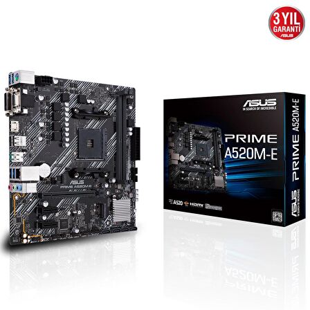 Asus Prime A520M-E AMD A520 AM4 DDR4 4600 MHz Masaüstü Anakart