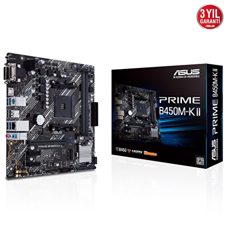 Asus B450M-K II AMD B450 AM4 DDR4 4400 MHz Masaüstü Anakart