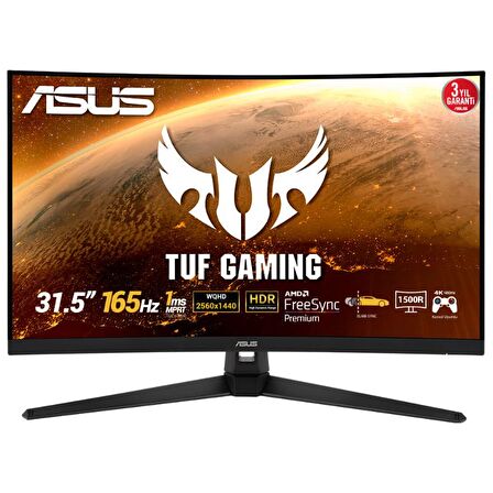 Asus TUFVG32VQ1BR 31.5 inç 1 ms HDMI Display 165 Hz Curved LED QHD Oyun Bilgisayar Monitörü