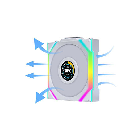 Lian Li UNI FAN REVERSE SL WIRELESS LCD 1x120mm Beyaz Kasa Fanı 