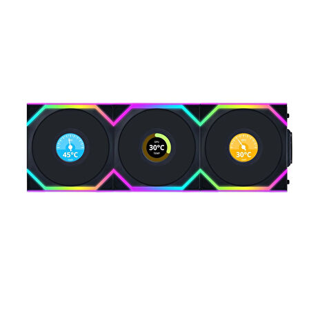 Lian Li UNI FAN SL WIRELESS LCD 3x120mm Siyah Kasa Fanı 