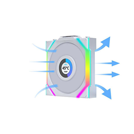 Lian Li UNI FAN SL WIRELESS LCD 3x120mm Beyaz Kasa Fanı 