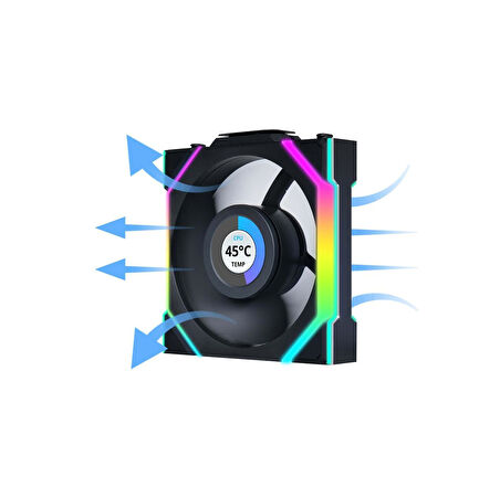 Lian Li UNI FAN REVERSE SL WIRELESS LCD 3x120mm Siyah Kasa Fanı 